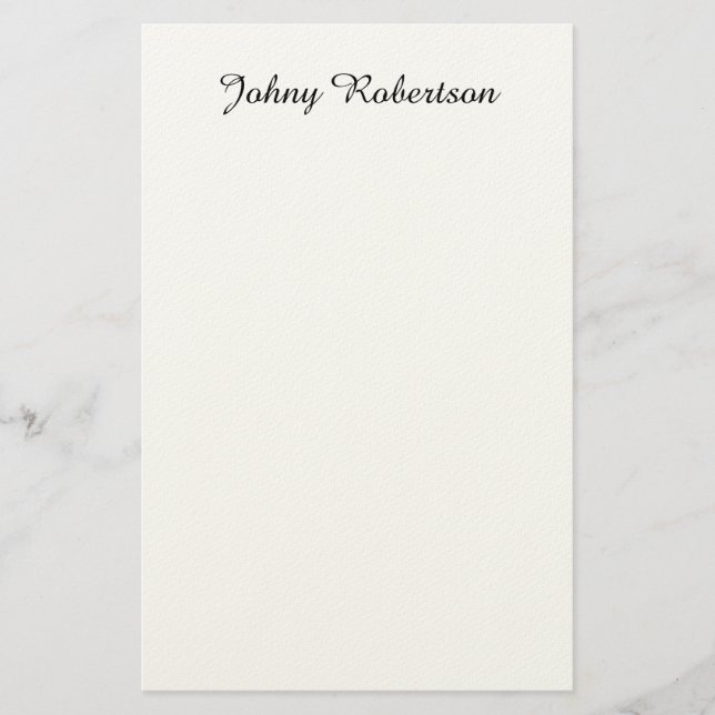 Handgeschriebener Name Schlicht Elegant Profession Briefpapier (Vorderseite)