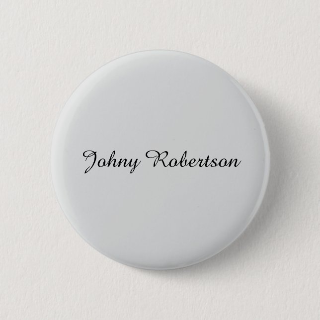 Handgeschriebener Name Schlicht Elegant Profession Button (Vorderseite)