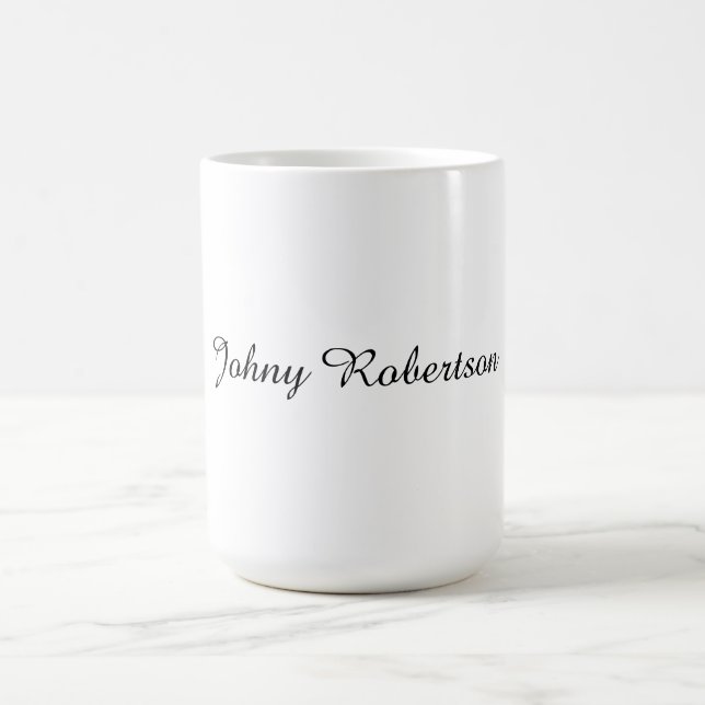 Handgeschriebener Name Schlicht Elegant Profession Kaffeetasse (Mittel)
