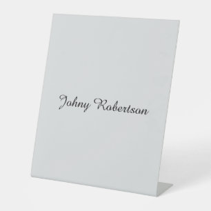 Handgeschriebener Name Schlicht Elegant Profession Sockelschild