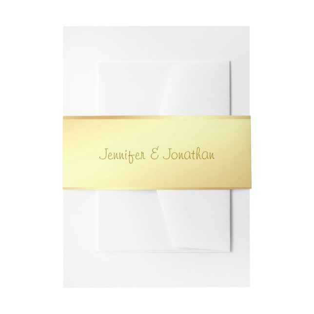 Handgeschriebener Name Text Elegante Gold Look Tem Einladungsbanderole (Vorderseite Beispiel)