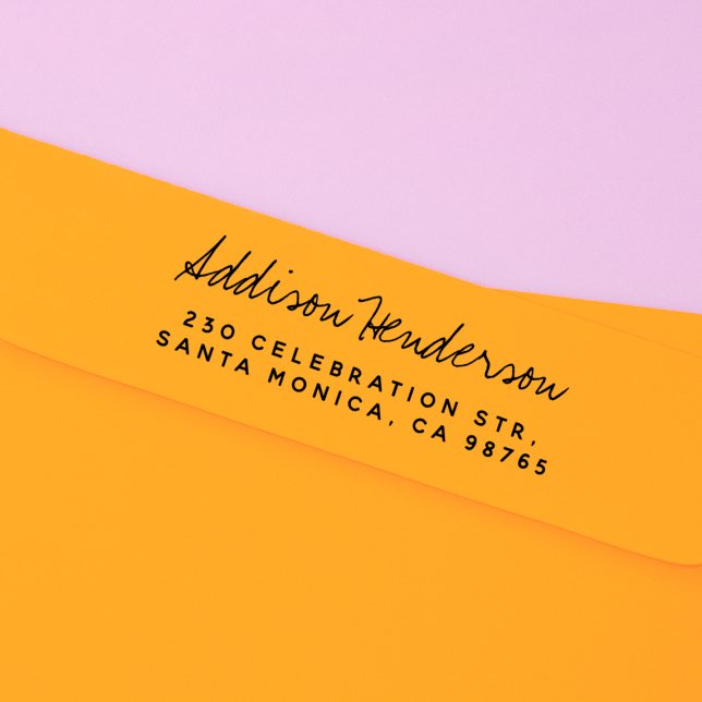 Handgeschriebener Name und einfache Rücksendeadres Permastempel (Rubber Stamp Mock-up)