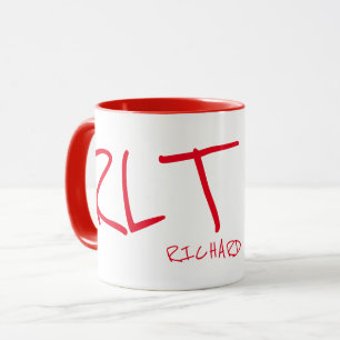 Handgeschriebener Name und personalisierte Initial Tasse