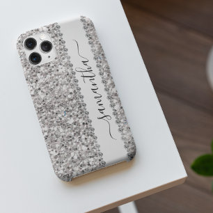 Handgeschriebener Name Weißer Diamant Glitter-Look Case-Mate iPhone Hülle