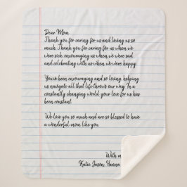 Handgeschriebener personalisierter Liebe Sherpadecke