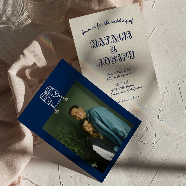 Handgeschriebener Retro Einzigartiges Modernes Fot Einladung (Von Creator hochgeladen)