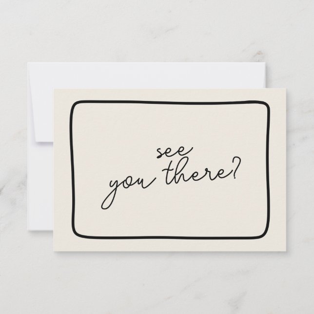 Handgeschriebener Retro kühne einzigartige moderne RSVP Karte (Rückseite)