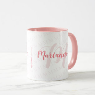 handgeschriebener Schriftart mit Monogramm Name/Mo Tasse
