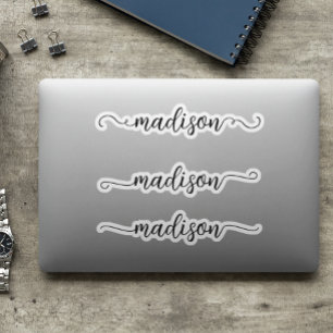 Handgeschriebener Schriftart Name Monogram Calligr Aufkleber