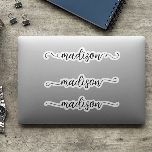 Handgeschriebener Schriftart Name Monogram Calligr Aufkleber (Von Creator hochgeladen)