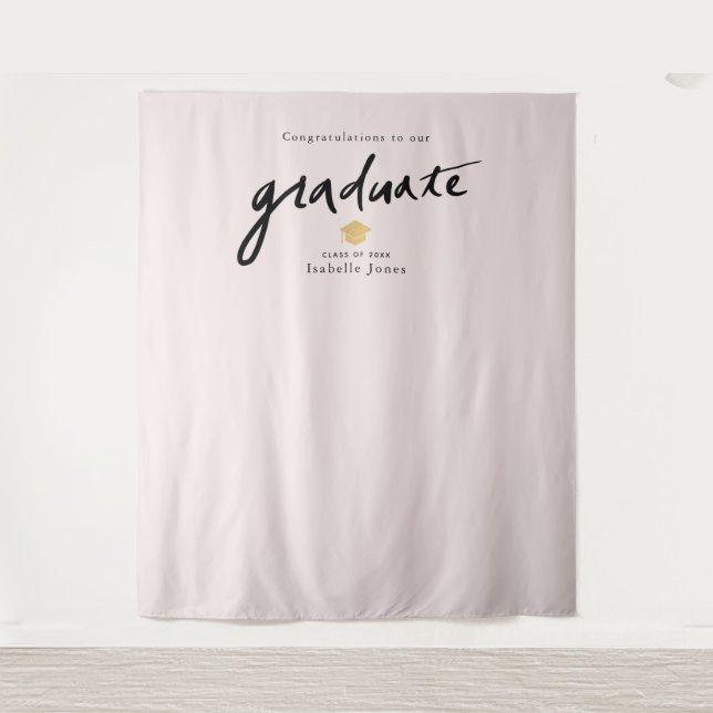 Handgeschriebener Script-Background Prop Pink-Absc Wandteppich (Vorderseite)