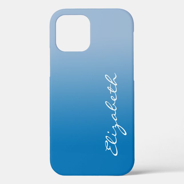 Handgeschriebener Skriptname für Blue Gradient Case-Mate iPhone Hülle (Rückseite)