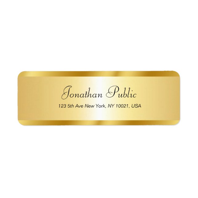 Handgeschriebener Skriptname Gold Template Elegant (Vorne)