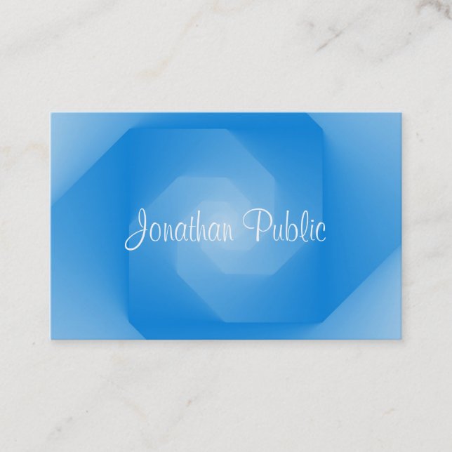 Handgeschriebener Skriptname Modern Blue Template Visitenkarte (Vorderseite)