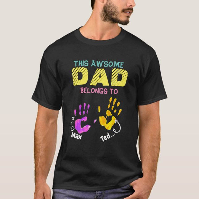 Handgeschriebener Vater Vater Sohn Kind Geschenk T-Shirt (Vorderseite)