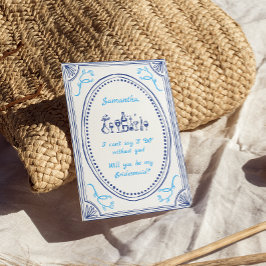 Handgeschriebener Vorschlag von Funky Whimsical Br Einladung