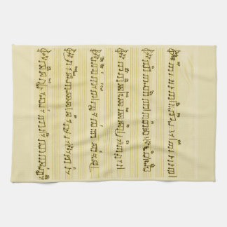 Handgeschriebenes Blatt Musik Song Notes Antique I Geschirrtuch