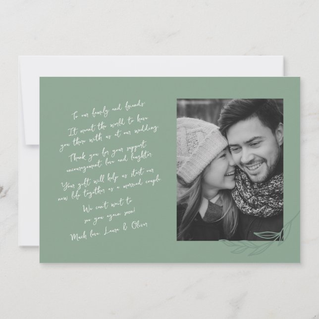 Handgeschriebenes botanisches Green Two Foto Viele Ankündigung (Rückseite)