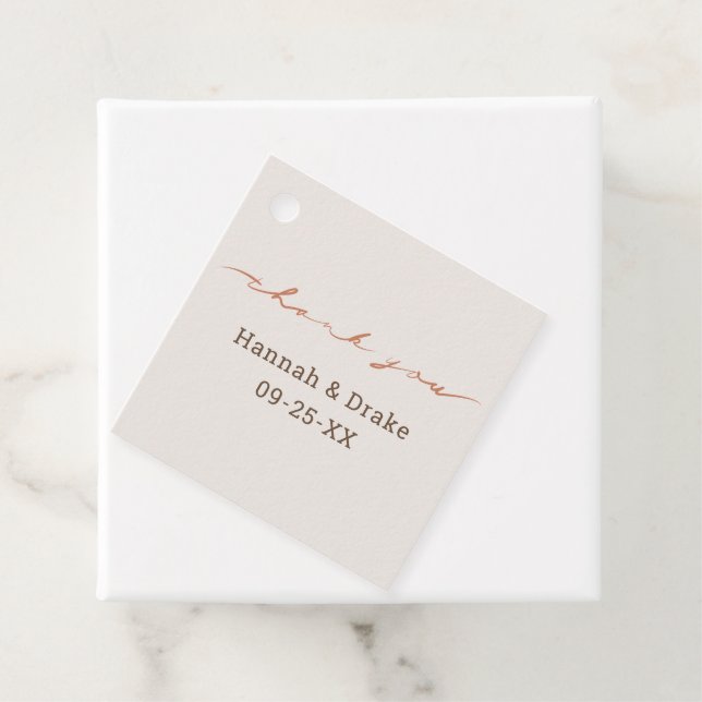 Handgeschriebenes Dankeschön-Skript Geschenkanhänger (Beispiel)