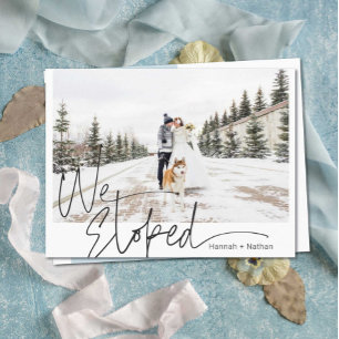 Handgeschriebenes Elopement/Hochzeit-Foto Ankündigungspostkarte