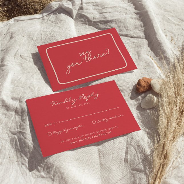 Handgeschriebenes farbiges Retro Fett Einzigartige RSVP Karte (Von Creator hochgeladen)