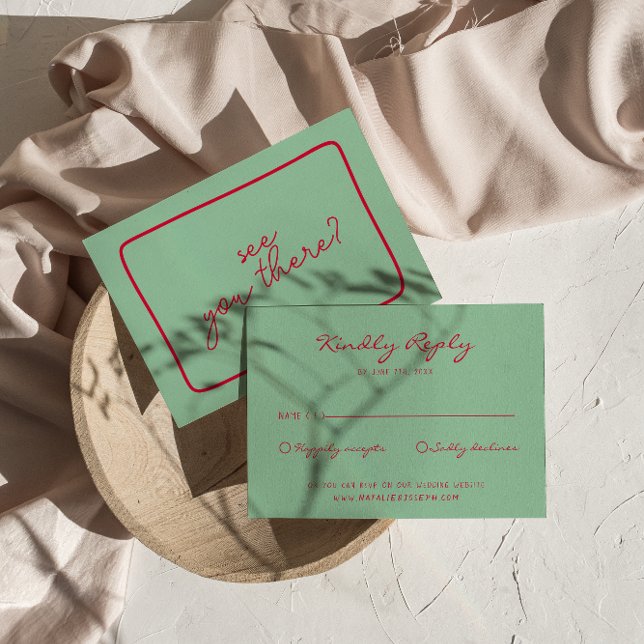 Handgeschriebenes farbiges Retro Fett Einzigartige RSVP Karte (Von Creator hochgeladen)