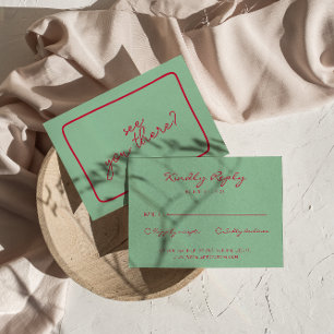 Handgeschriebenes farbiges Retro Fett Einzigartige RSVP Karte