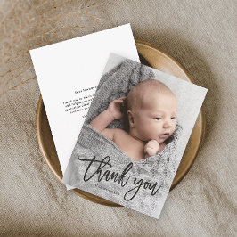 Handgeschriebenes Foto Baby Danke Karte
