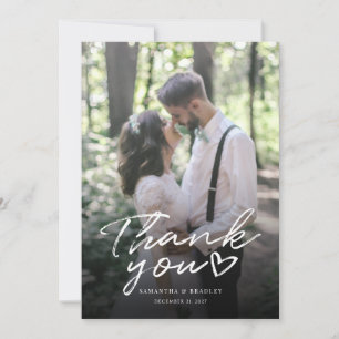 Handgeschriebenes Foto Hochzeit Dankeschön-Karte Dankeskarte