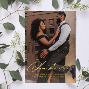 Handgeschriebenes Foto Save the Date Folieneinladung