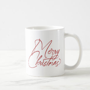Handgeschriebenes fröhliches Weihnachtsskriptdesig Kaffeetasse
