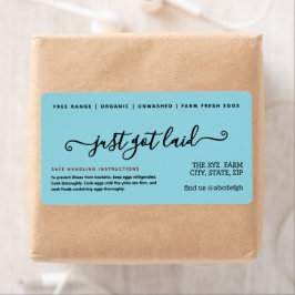 Handgeschriebenes Funny Chicken Egg Etikett