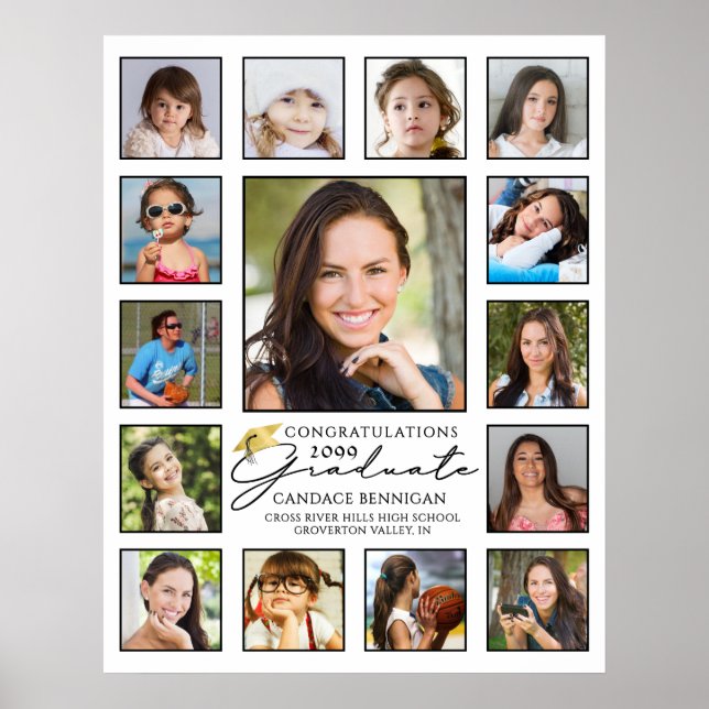 Handgeschriebenes Graduate Script 15 FotoCollage Poster (Vorne)