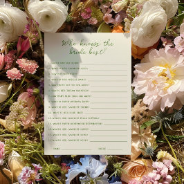 Handgeschriebenes Green Wer kennt die beste Karte 