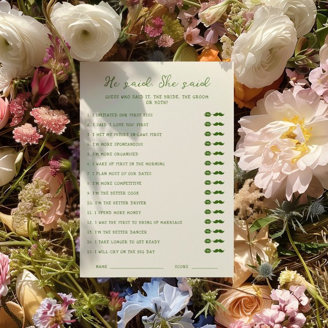 Handgeschriebenes Grün Er sagte, sie habe Karte (Von Creator hochgeladen)