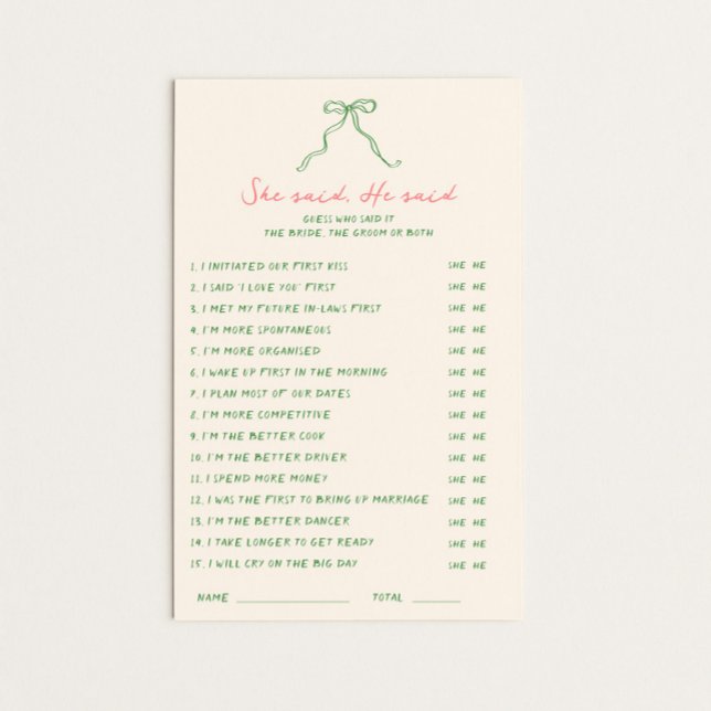 Handgeschriebenes grünes Rosa Sie sagte, er sagte  (Von Creator hochgeladen)