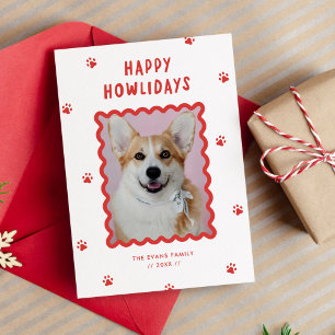 Handgeschriebenes Happy Howlidays Dog Foto Beilage Feiertagskarte