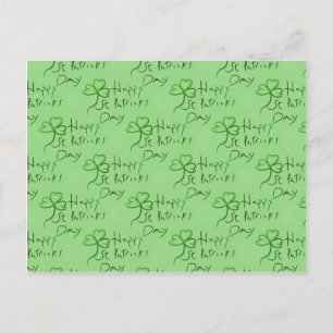 Handgeschriebenes Happy St Patrick's Day Kleeblatt Postkarte