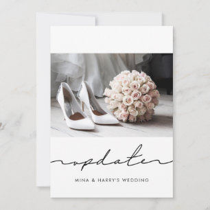 Handgeschriebenes Hochzeitsupdate-Foto Ankündigung