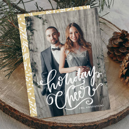 Handgeschriebenes Holiday Cheer Script Overlay-Fot Feiertagskarte