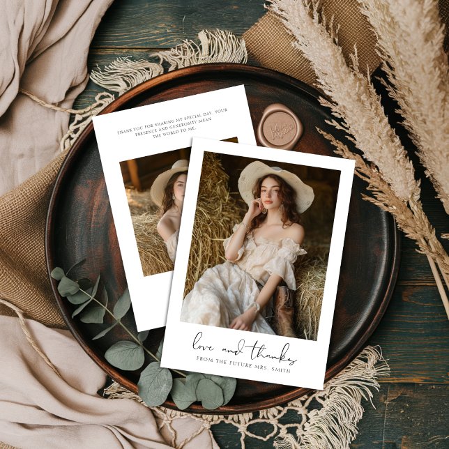 Handgeschriebenes Liebe- und Foto-Brautparty Dankeskarte (Von Creator hochgeladen)