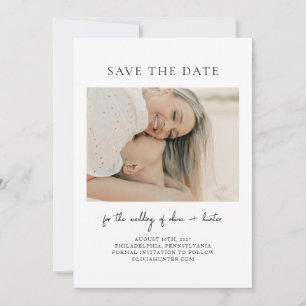 Handgeschriebenes Minimalistisches Foto Save The Date
