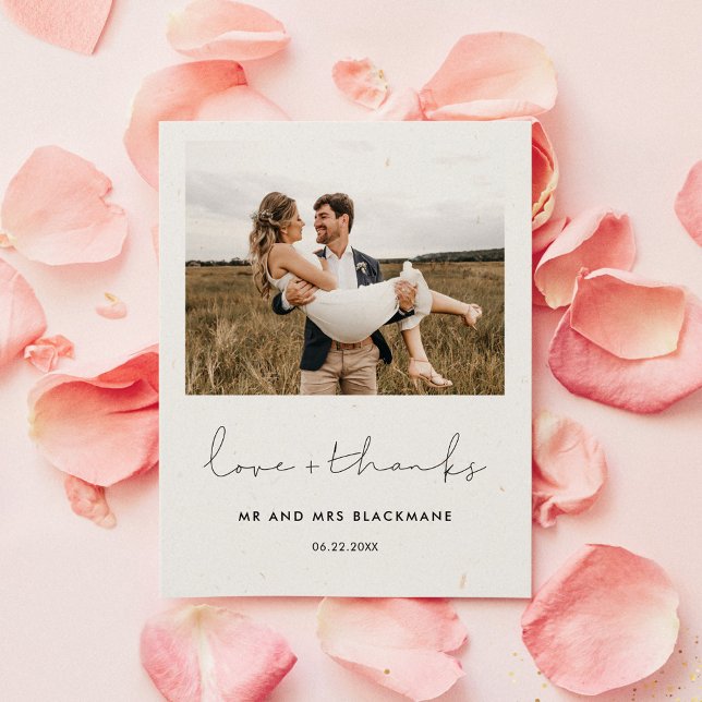 Handgeschriebenes minimalistisches Hochzeitsfest F Dankeskarte (Von Creator hochgeladen)