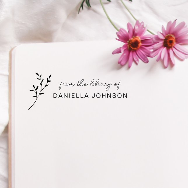 Handgeschriebenes modernes botanisches Buch The Li Gummistempel (Von Creator hochgeladen)