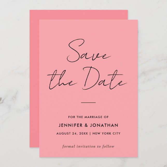 Handgeschriebenes modernes Template mit einfachem  Save The Date (Vorne/Hinten)