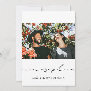 Handgeschriebenes Neues Hochzeitsupdate-Foto Ankündigung