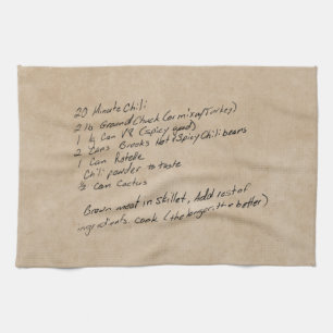 Handgeschriebenes Rezept Family - Benutzerdefinier Geschirrtuch