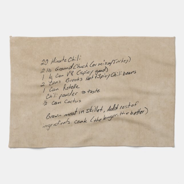 Handgeschriebenes Rezept Family - Benutzerdefinier Geschirrtuch (Horizontal)