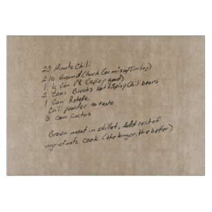 Handgeschriebenes Rezept Family - Benutzerdefinier Schneidebrett