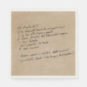 Handgeschriebenes Rezept Family - Benutzerdefinier Serviette